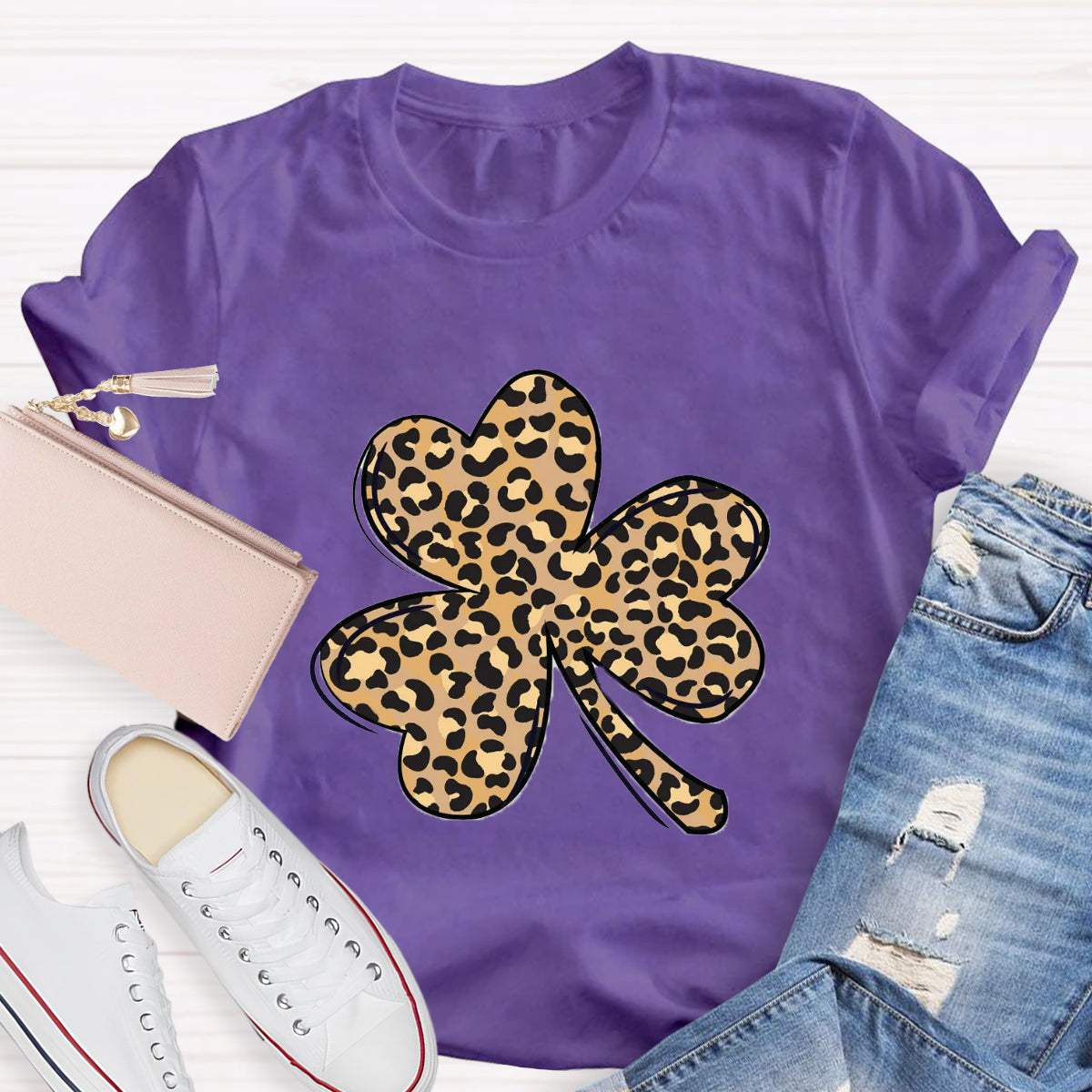 St. Patrick's Day Leopard Print Shamrock T-Shirt