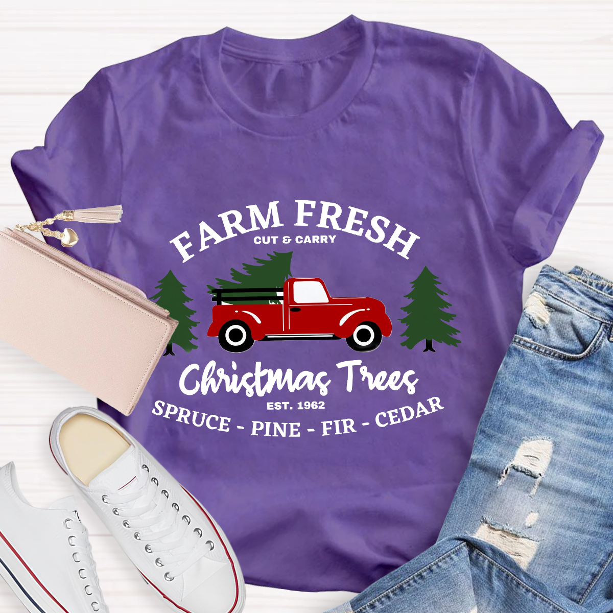 Farm Fresh Christmas Tree Teacher T-Shirt