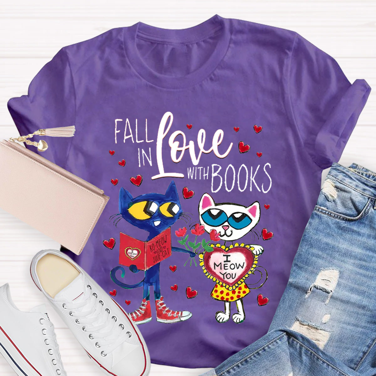 Fall In Love With Book Teacher T-Shirt