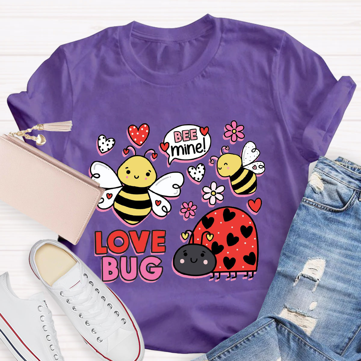 Bee Mine Love Bug Teacher T-Shirt