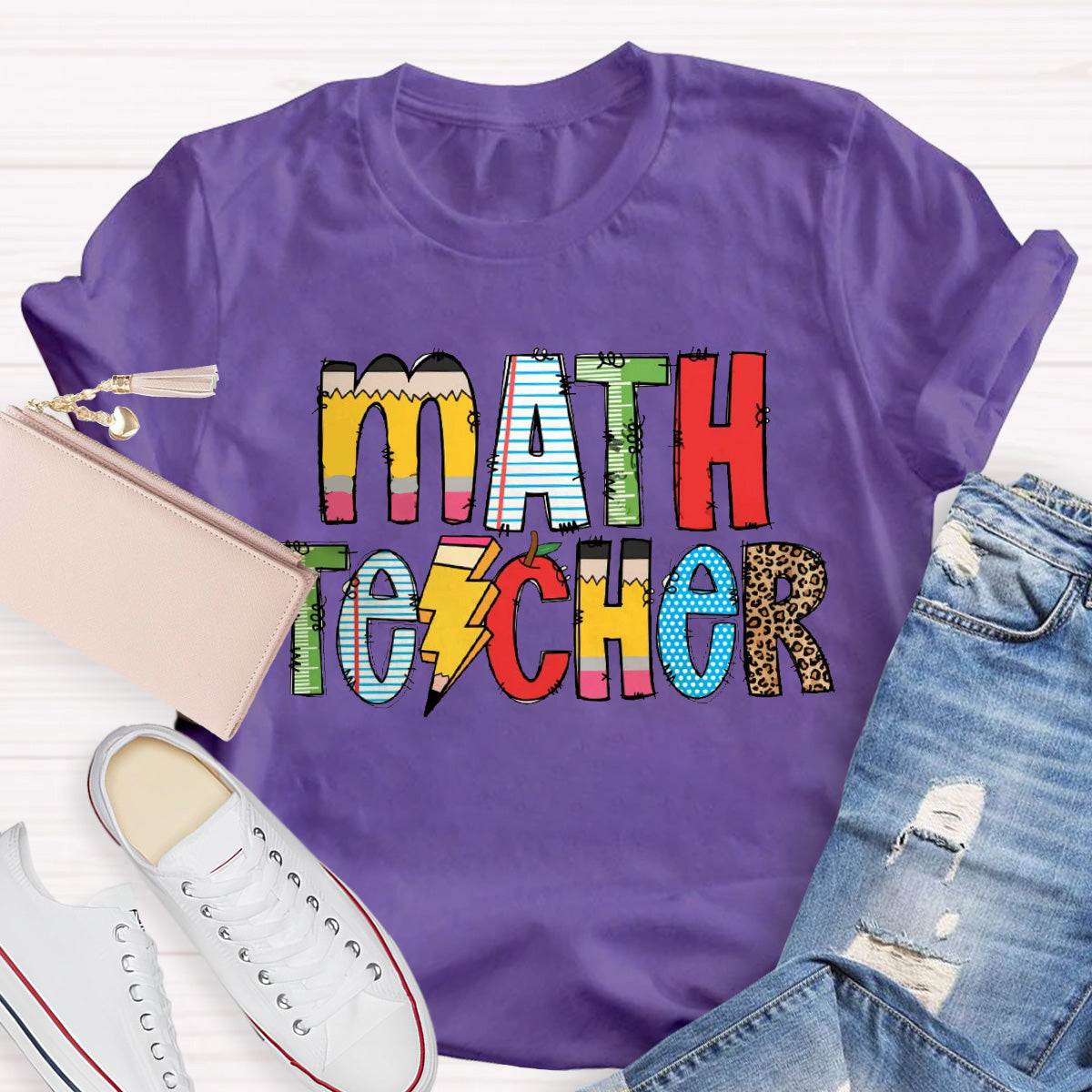 Personalized Subject Pencil Leopard T-Shirt