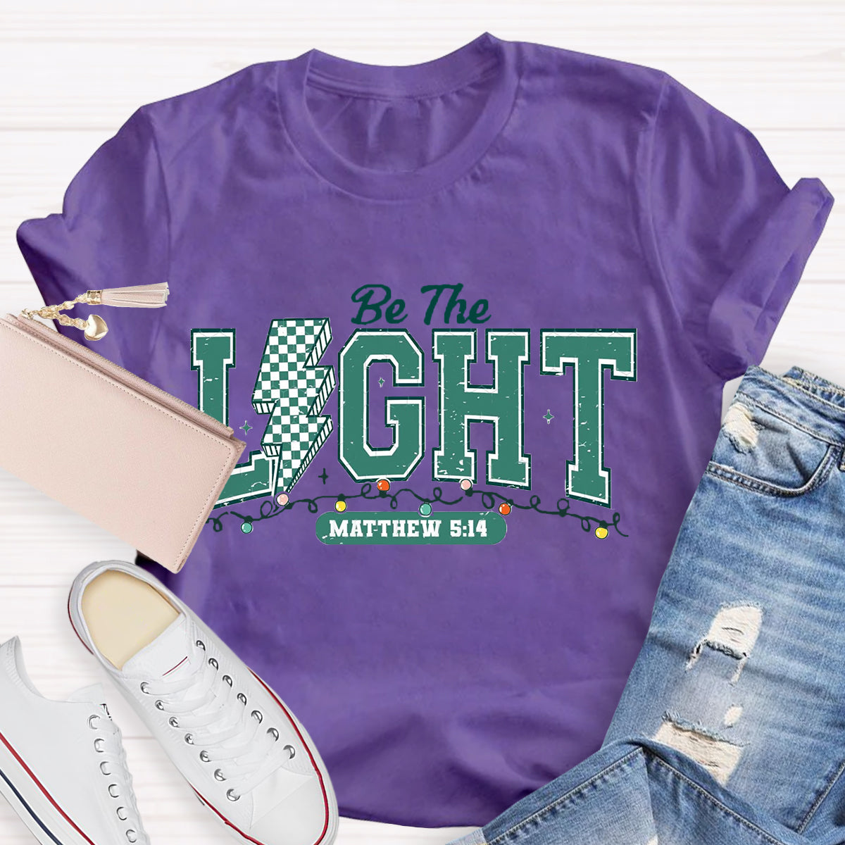 Be The Light Plaid T-Shirt