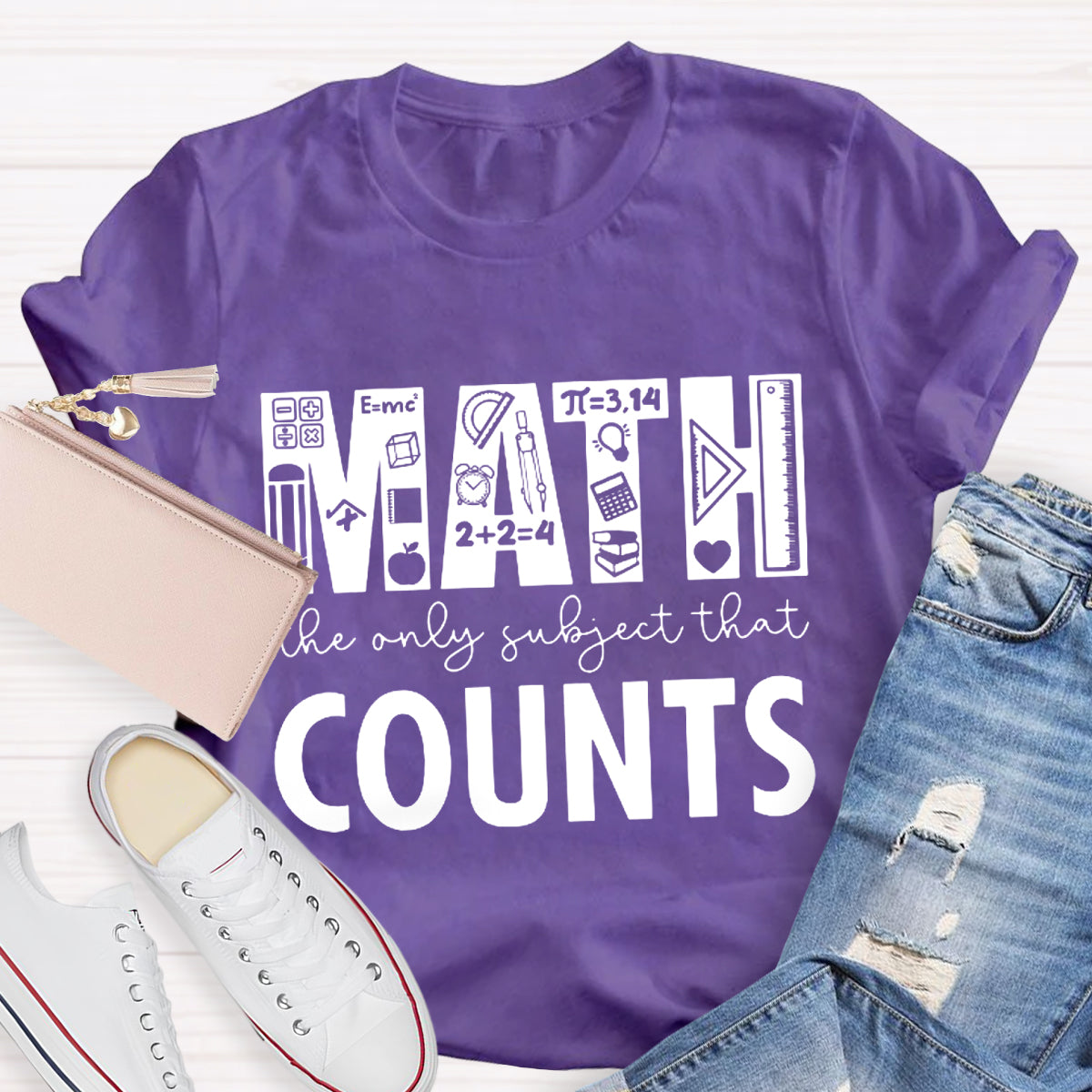 Math The Only Subject That Counts Math Teacher T-Shirt