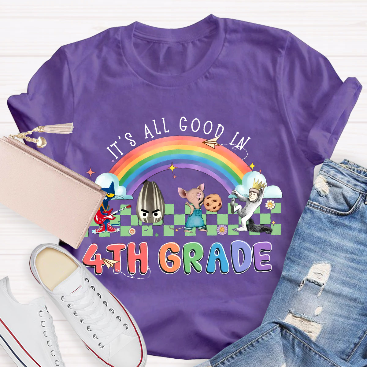 Personalized Grade It's All Good In 4th Teacher T-Shirt