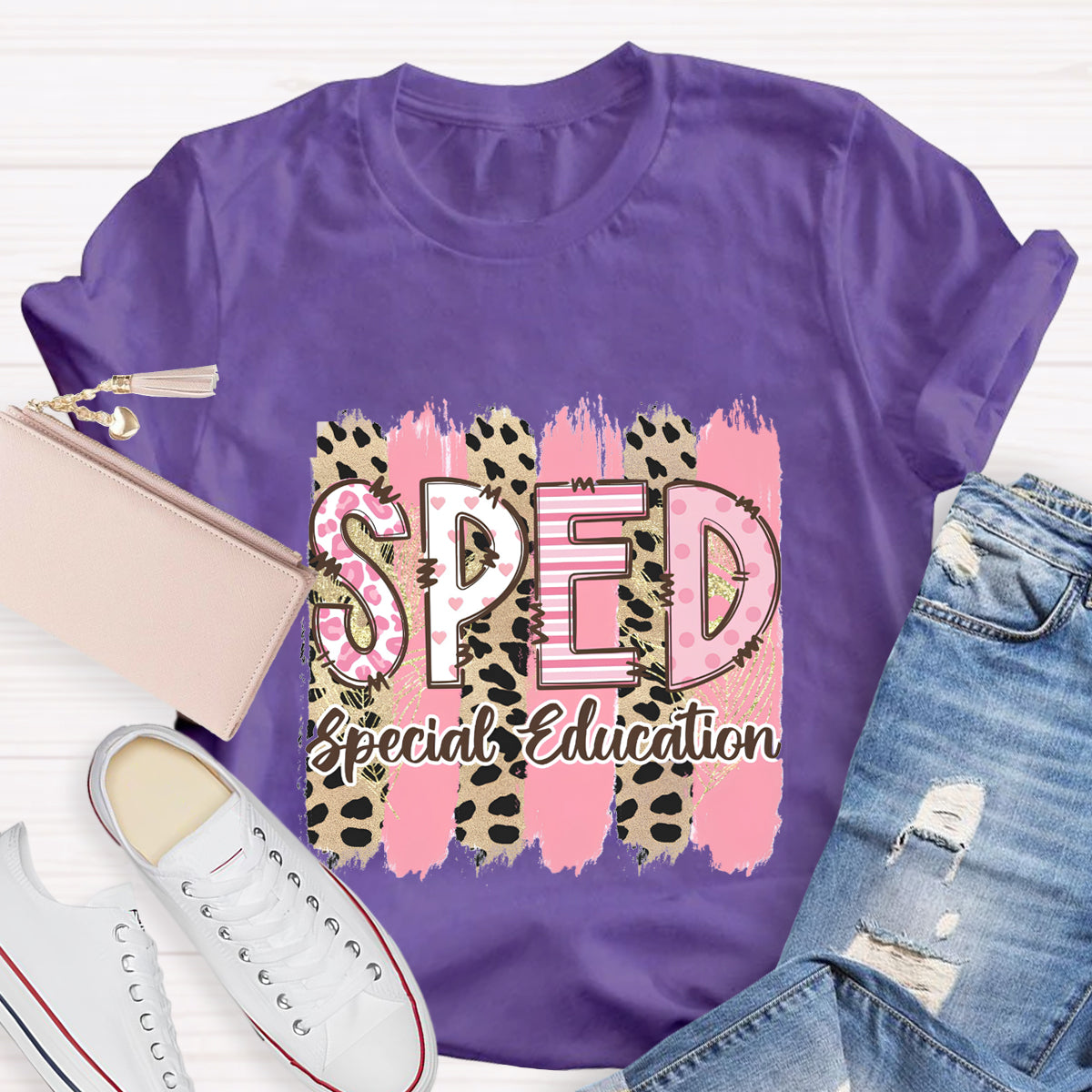 Pink Leopard SPED Special Education T-Shirt