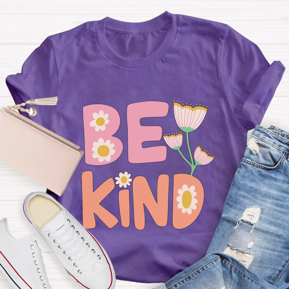 Be Kind Flower Teacher T-Shirt