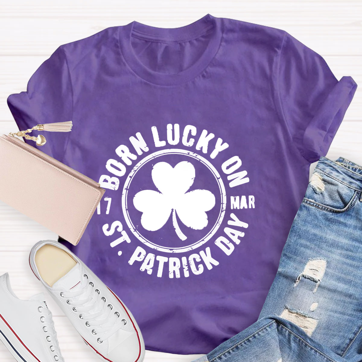 Born Lucky On 3.17 St. Patrick Day T-Shirt