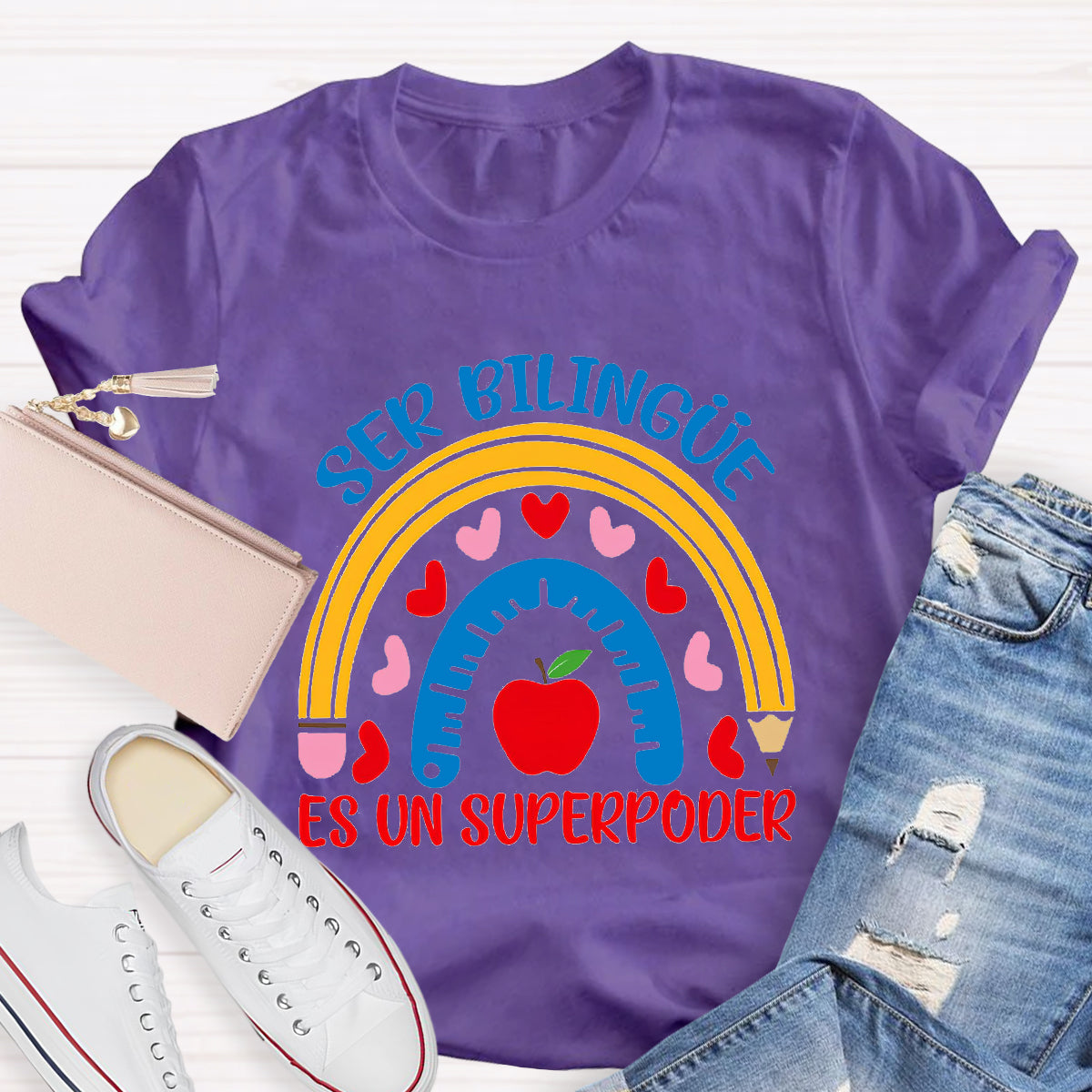 Ser Bilingue Es Un Super Poder Spanish Teacher T-Shirt