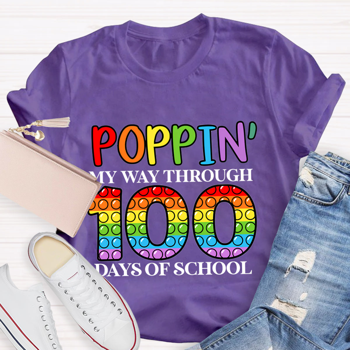 Poppin' My Way Through 100 Days Of School T-Shirt