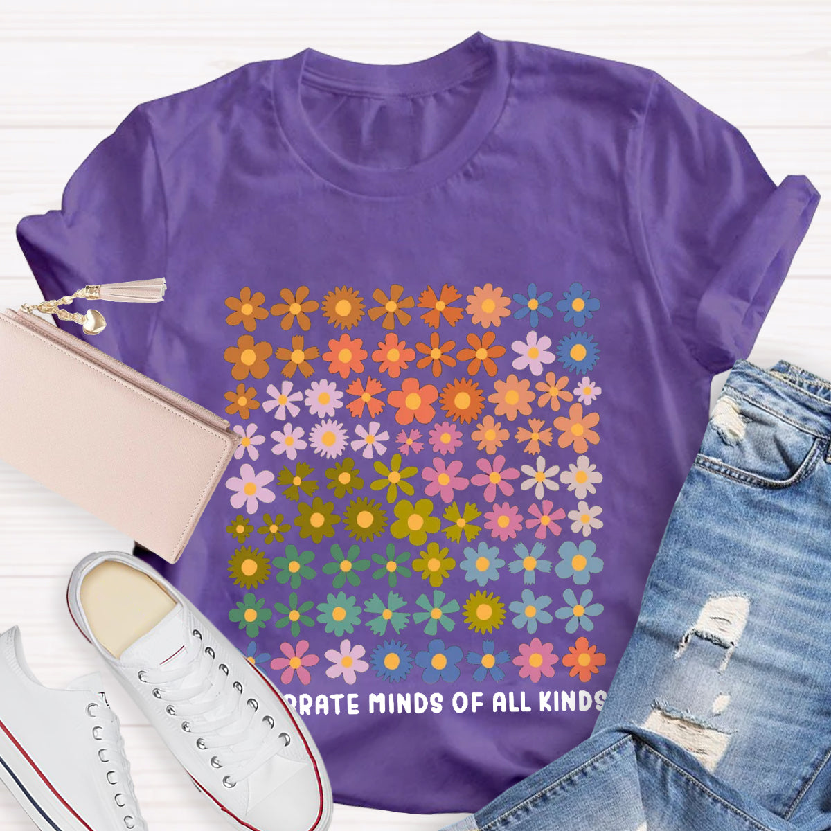 Celebrate Minds of All Kinds Floral T-Shirt