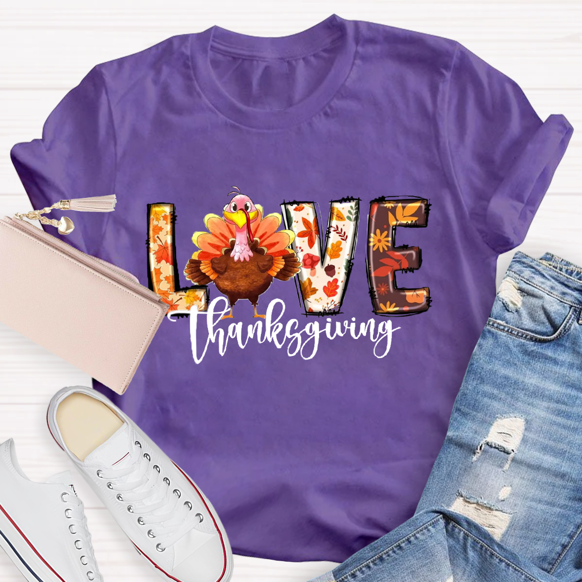 Fall Thanksgiving Turkey T-Shirt