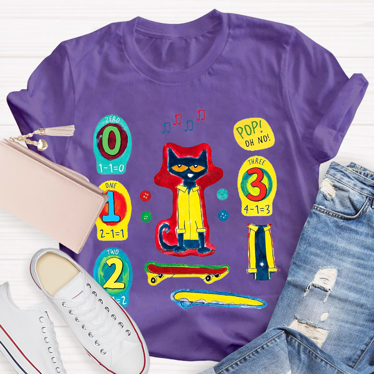 Pet Cat Funny Design Teacher T-Shirt