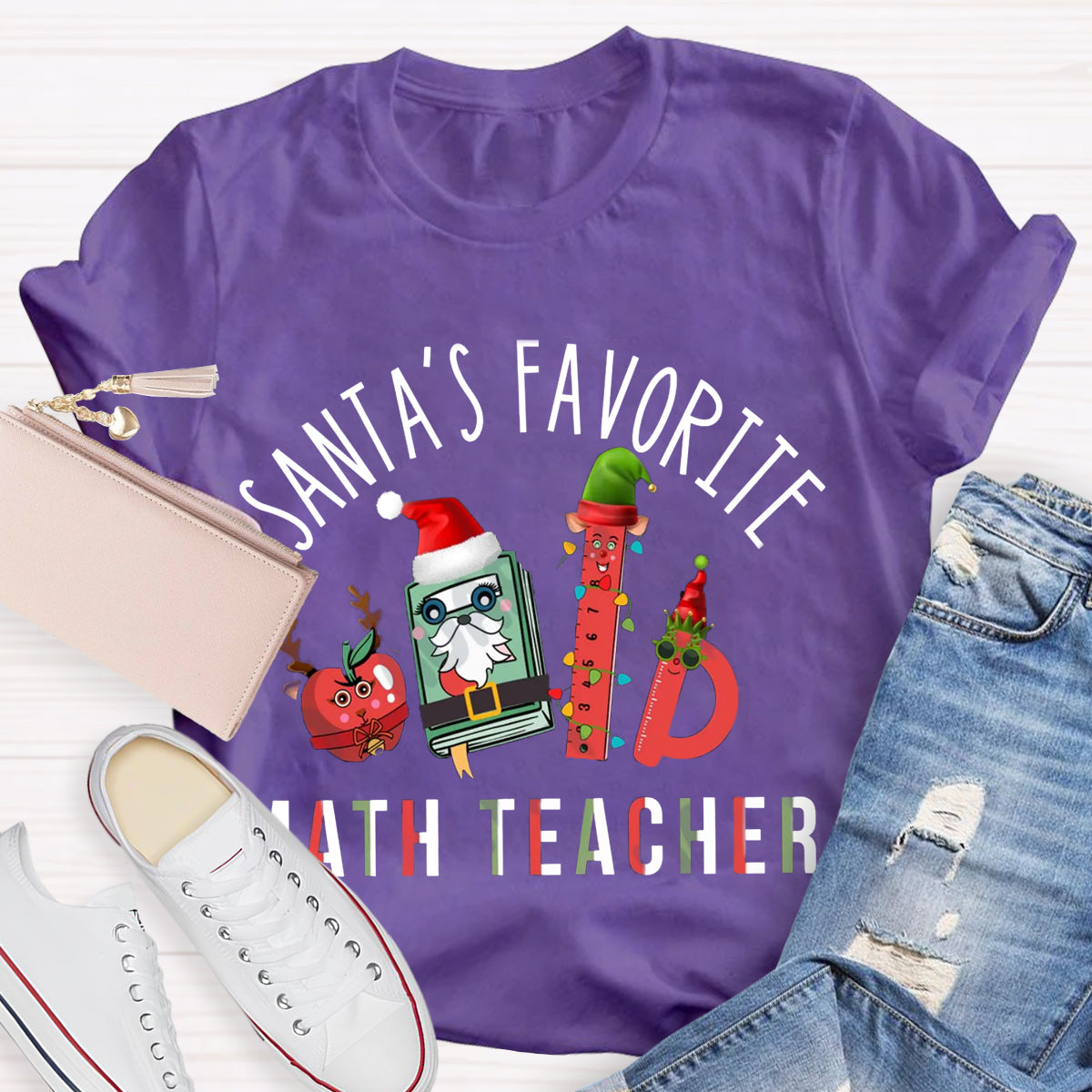 Santa's Favorite Math Teacher Christmas T-Shirt