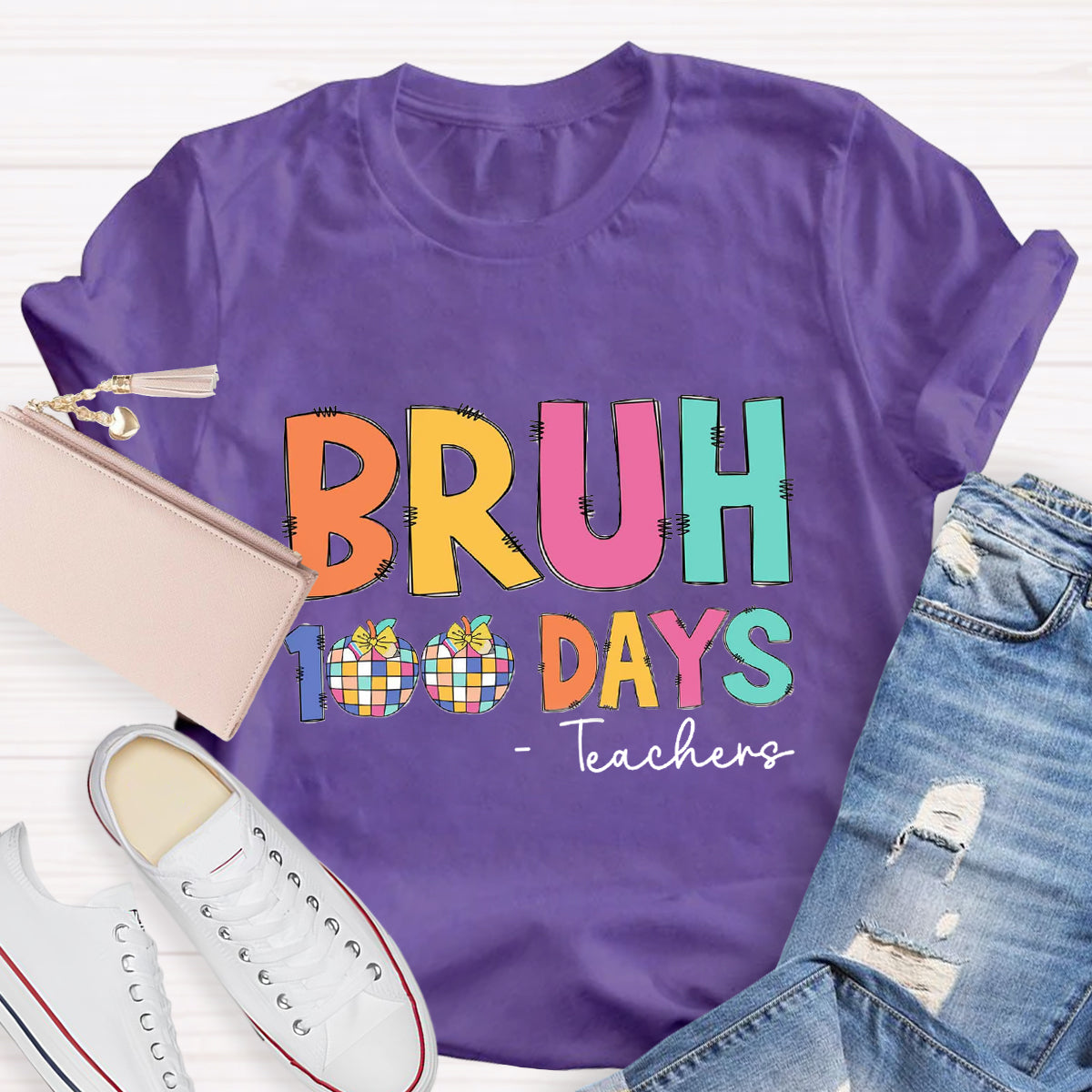 Personalized Text Bruh 100 Days T-shirt