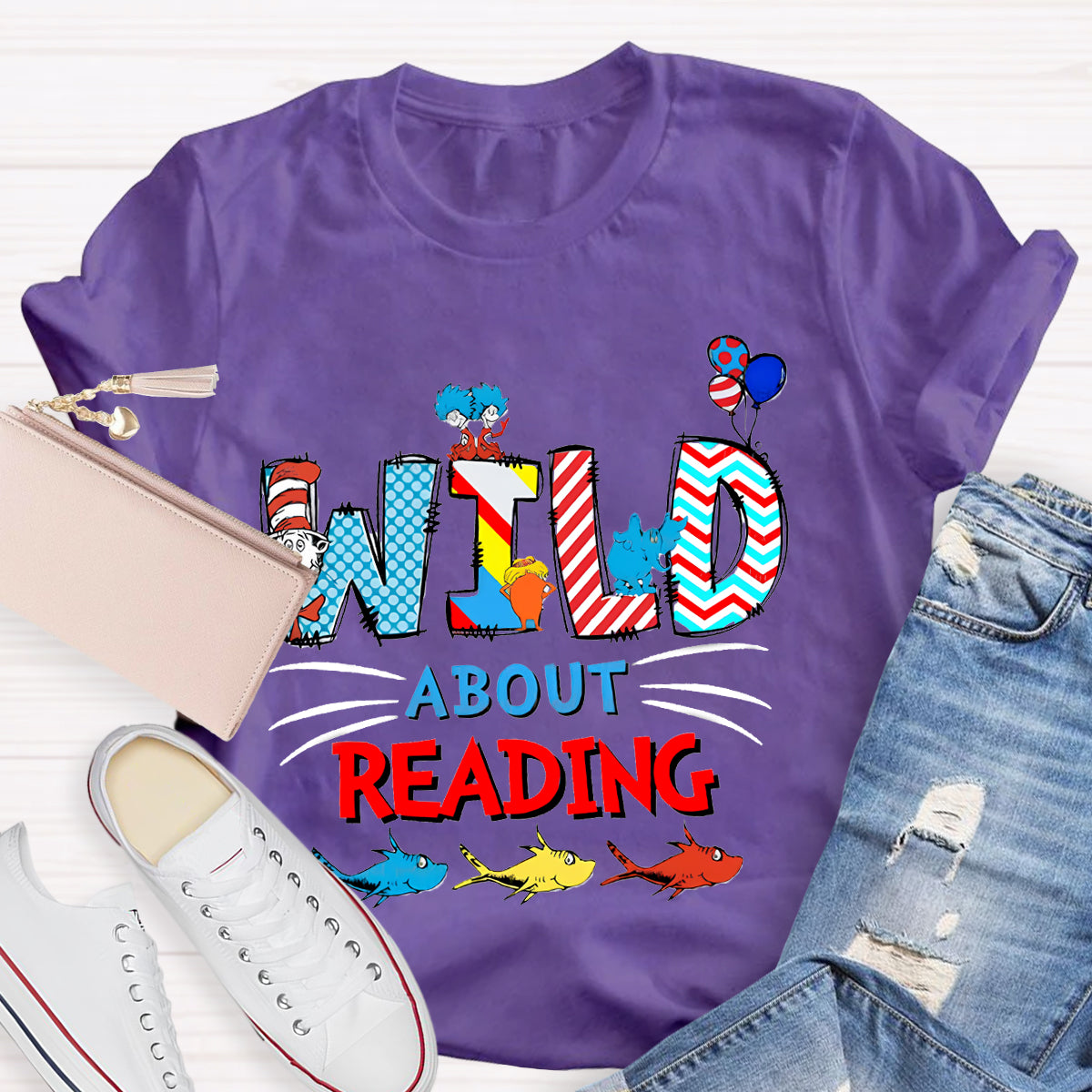 Wild About Reading Teacher T-Shirt