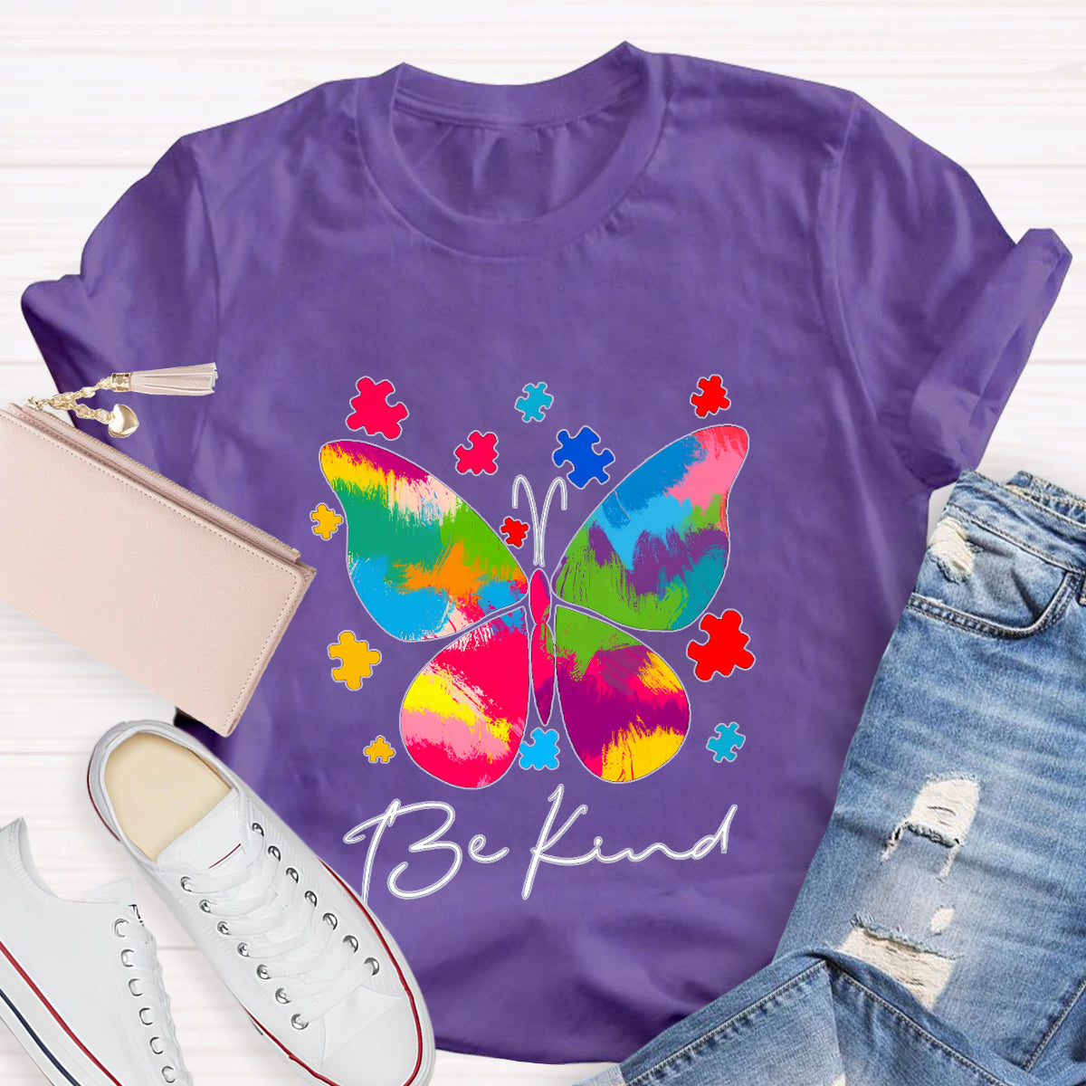 Be Kind Butterfly Teacher T-Shirt