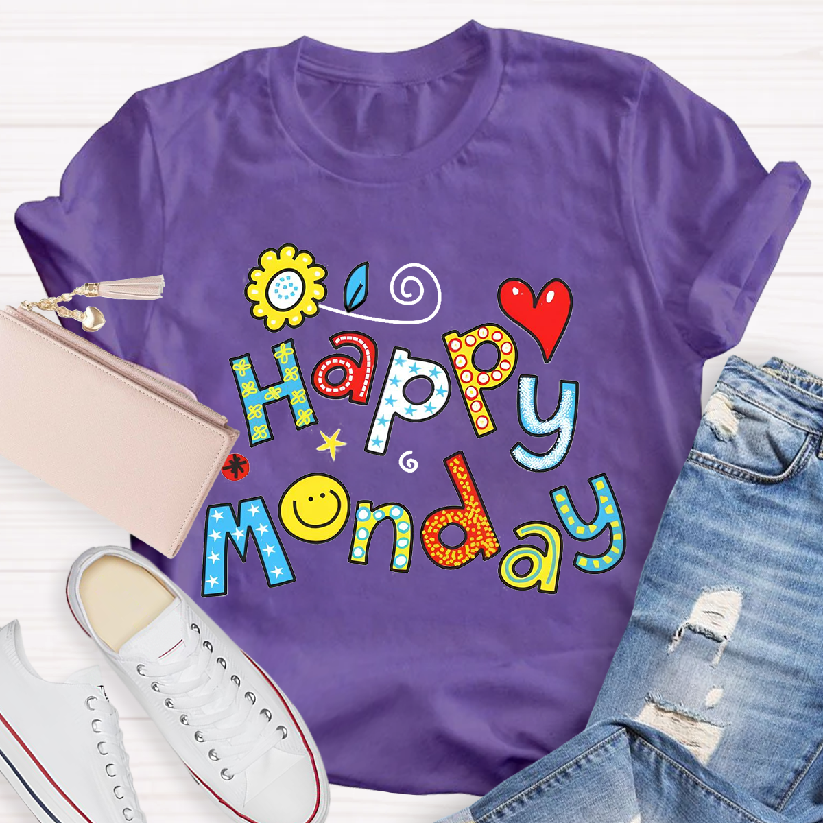 Personalized Day of the Week Happy Monday Funny Design T-Shirt