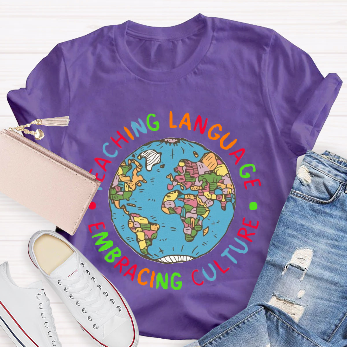 Teaching Language Embracing Culture Teacher T-Shirt