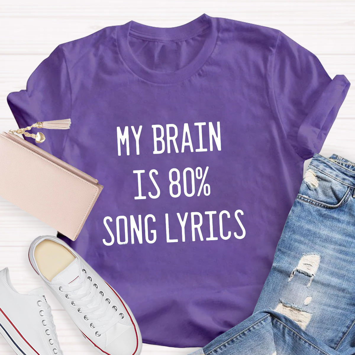 My Brain Is Eighty Percent Song Lyrics Teacher T-Shirt