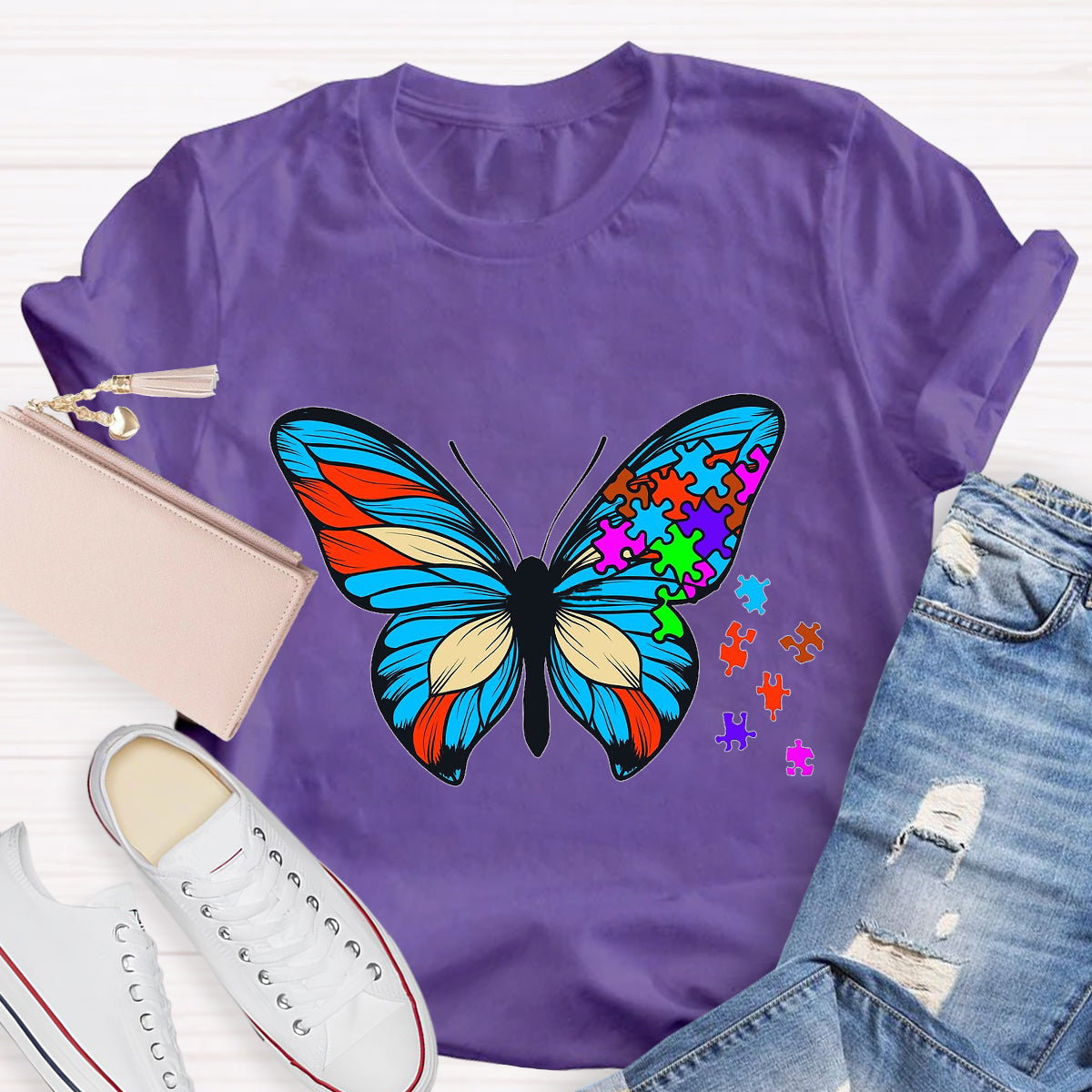 Butterfly Autism Awareness Day Promoting Love And Acceptance T-Shirt