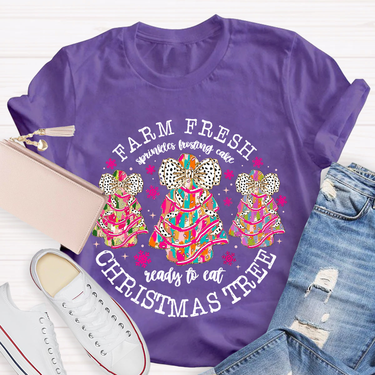 Farm Fresh Christmas Tree Spirals Frosting Cake Ready To Eat T-Shirt