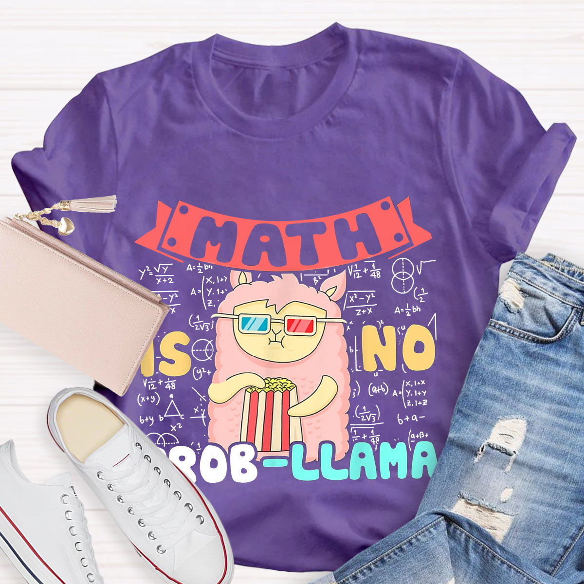 Math is no prob-llama Math Teacher T-Shirt