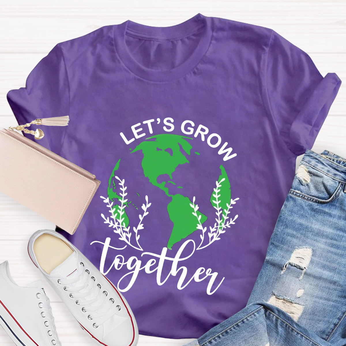 Let's Grow Together Green Earth T-Shirt