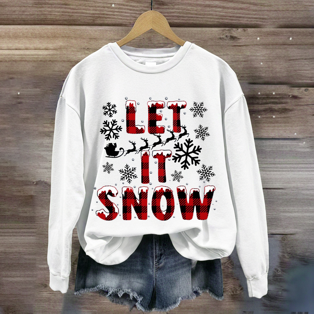 Let It Snow Red Plaid Sweatshirt