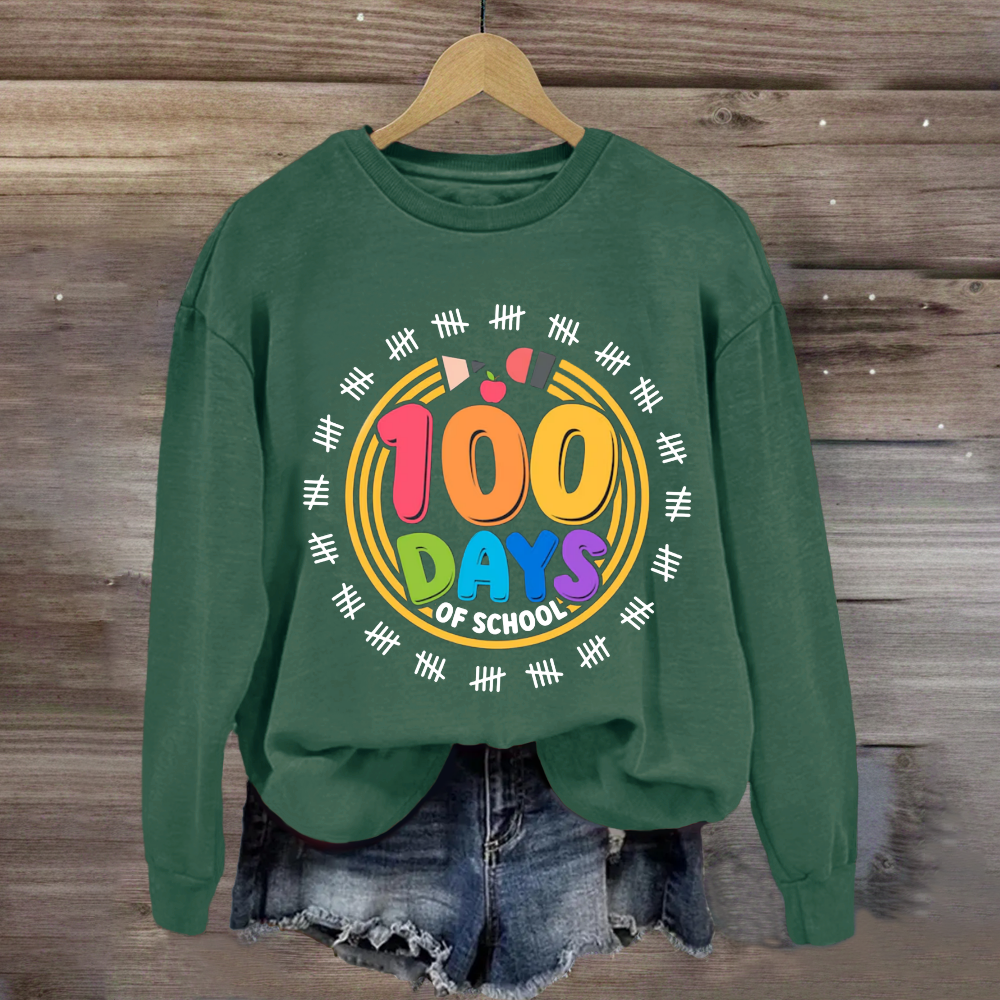 100 Days Of School Pencil Circle Sweatshirt