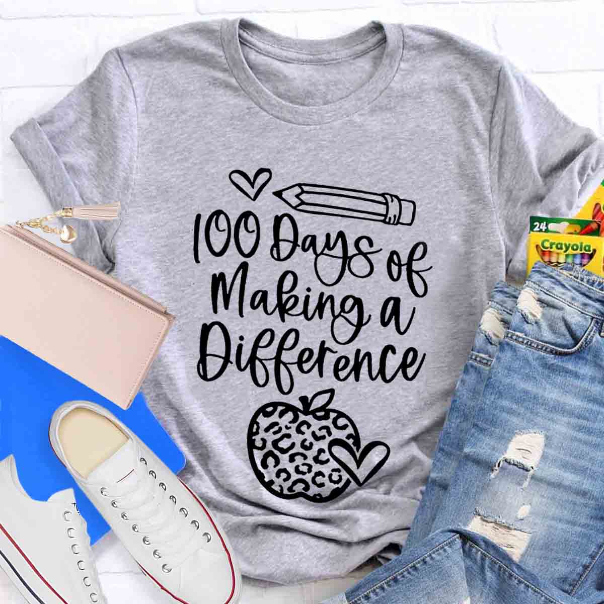 100 Days Of Making A Difference Teacher T-Shirt