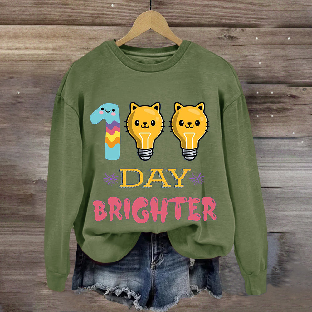 100 Days Brighter Cute Cat Sweatshirt