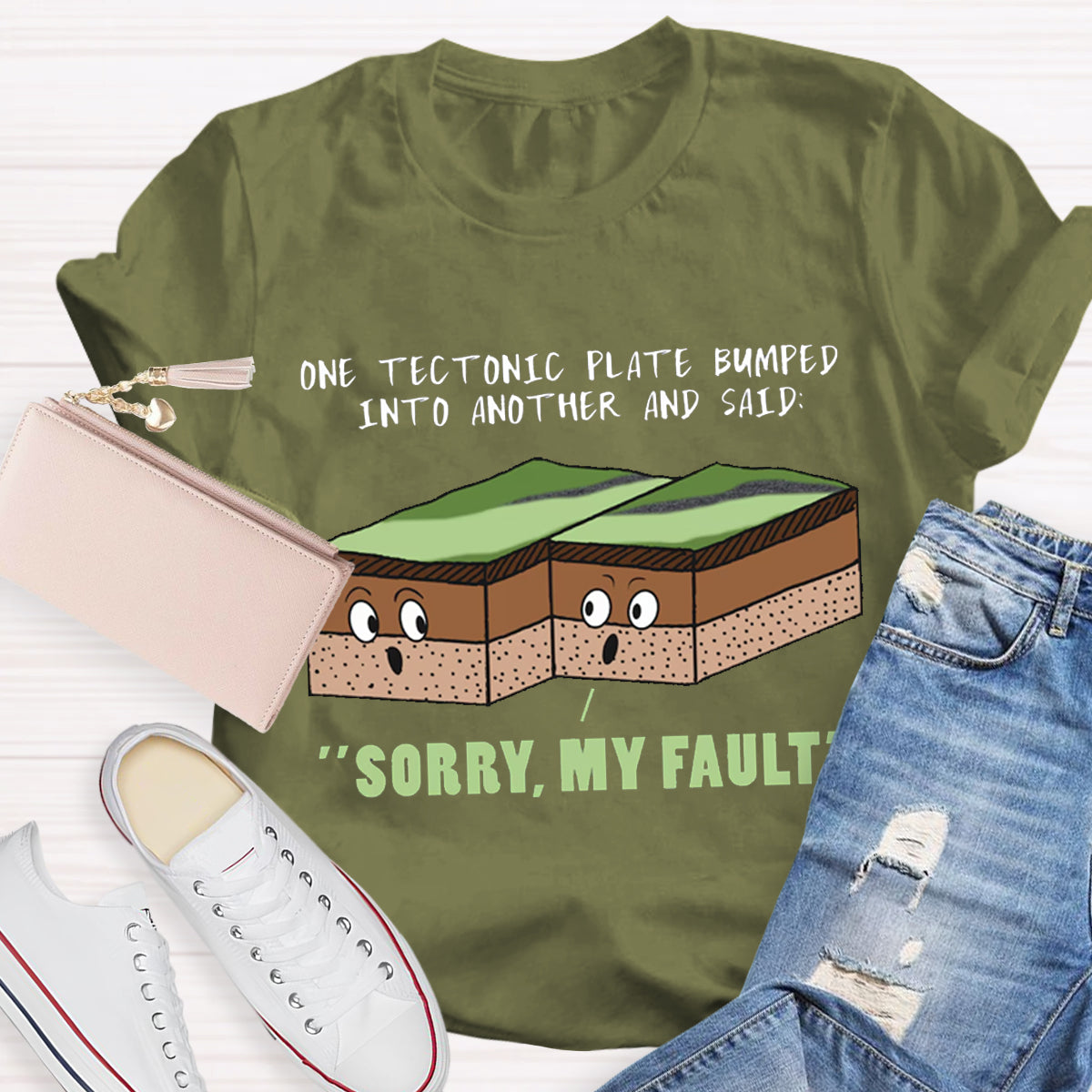 Funny Earthquake Sorry My Fault Teacher T-Shirt