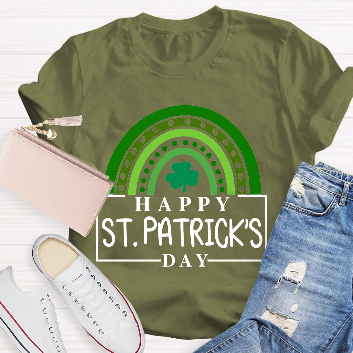 Happy St. Patrick's Day Green Rainbow T-Shirt