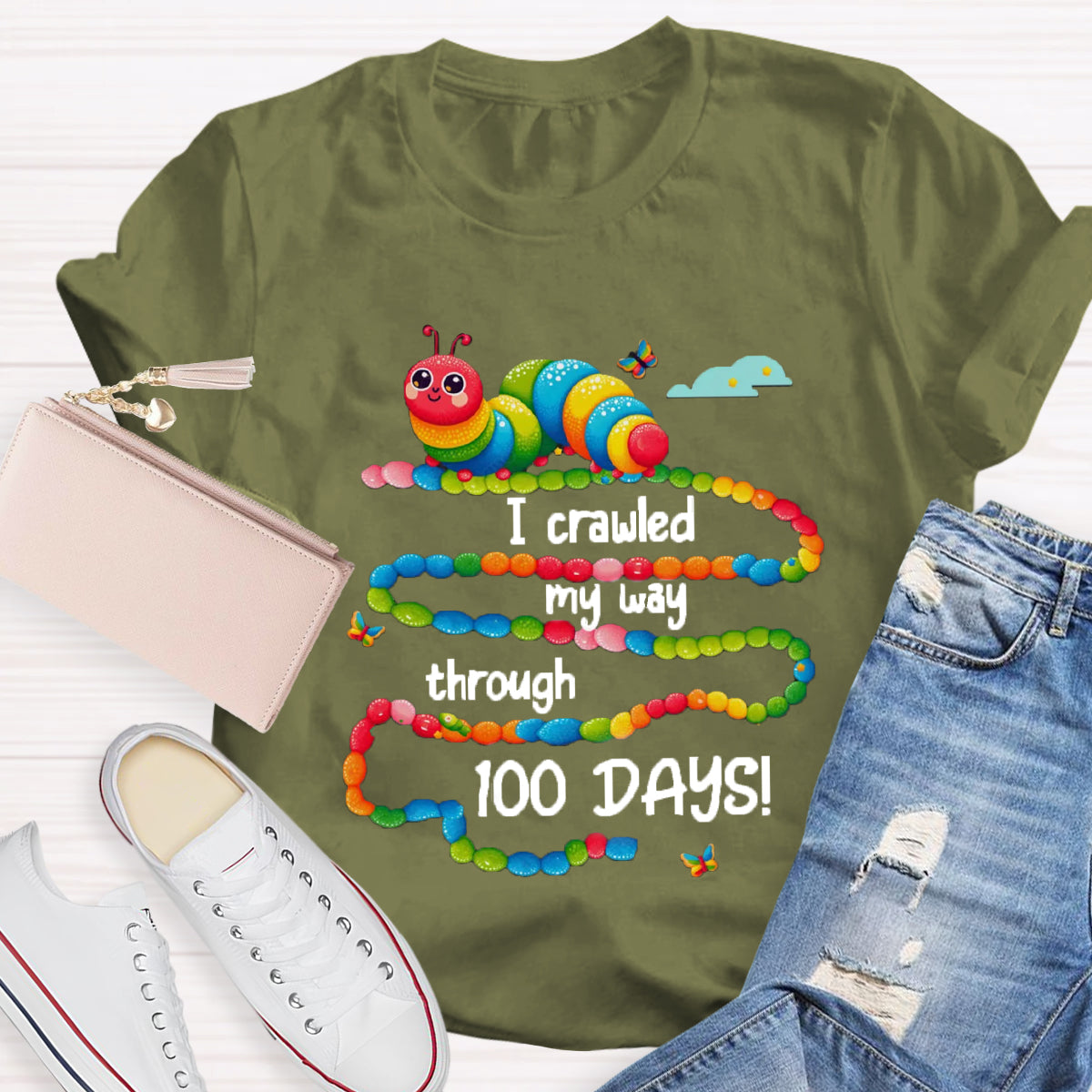 I Crawled My Way Through 100 Days T-Shirt