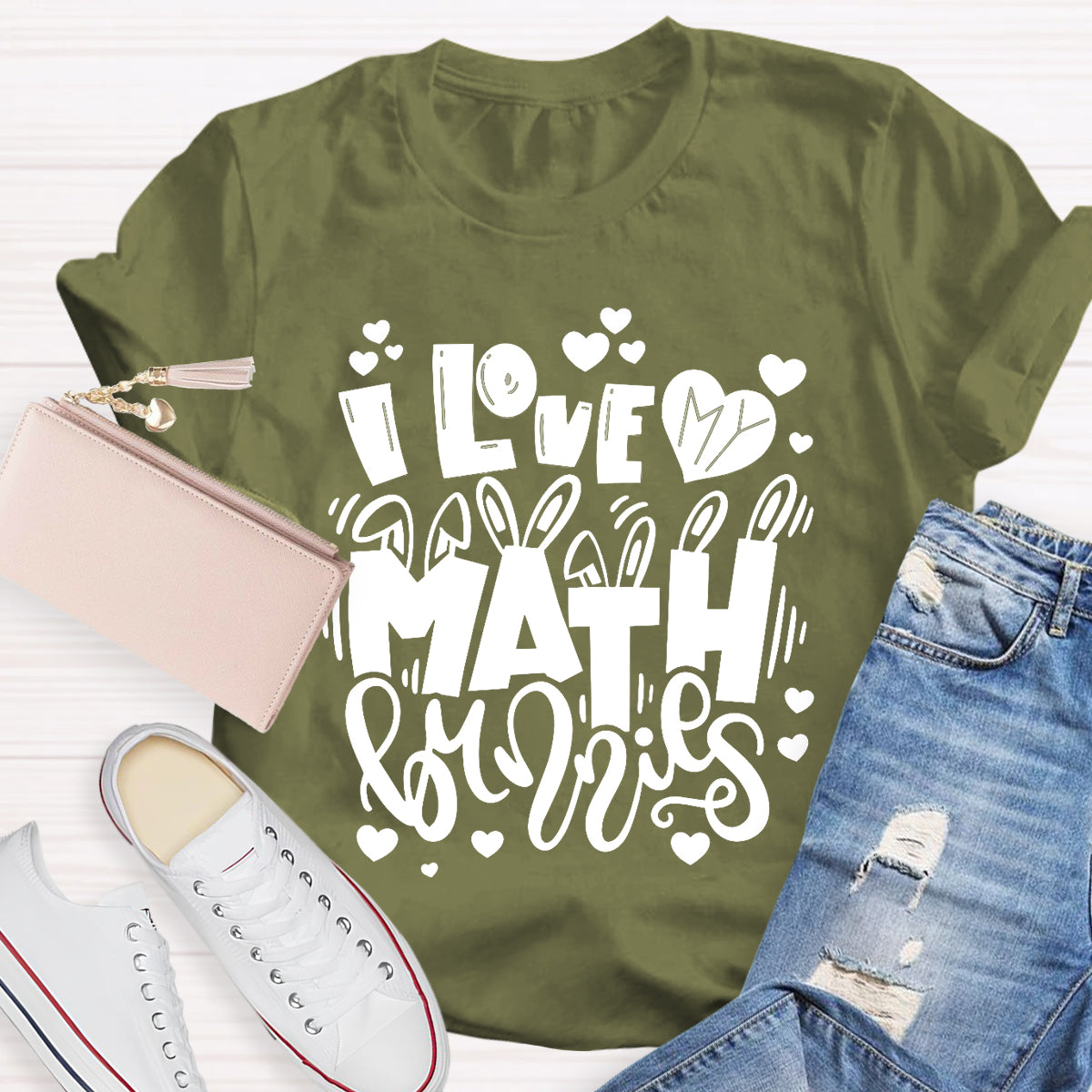 I Love My Math Bunnies Funny Math Teacher T-Shirt