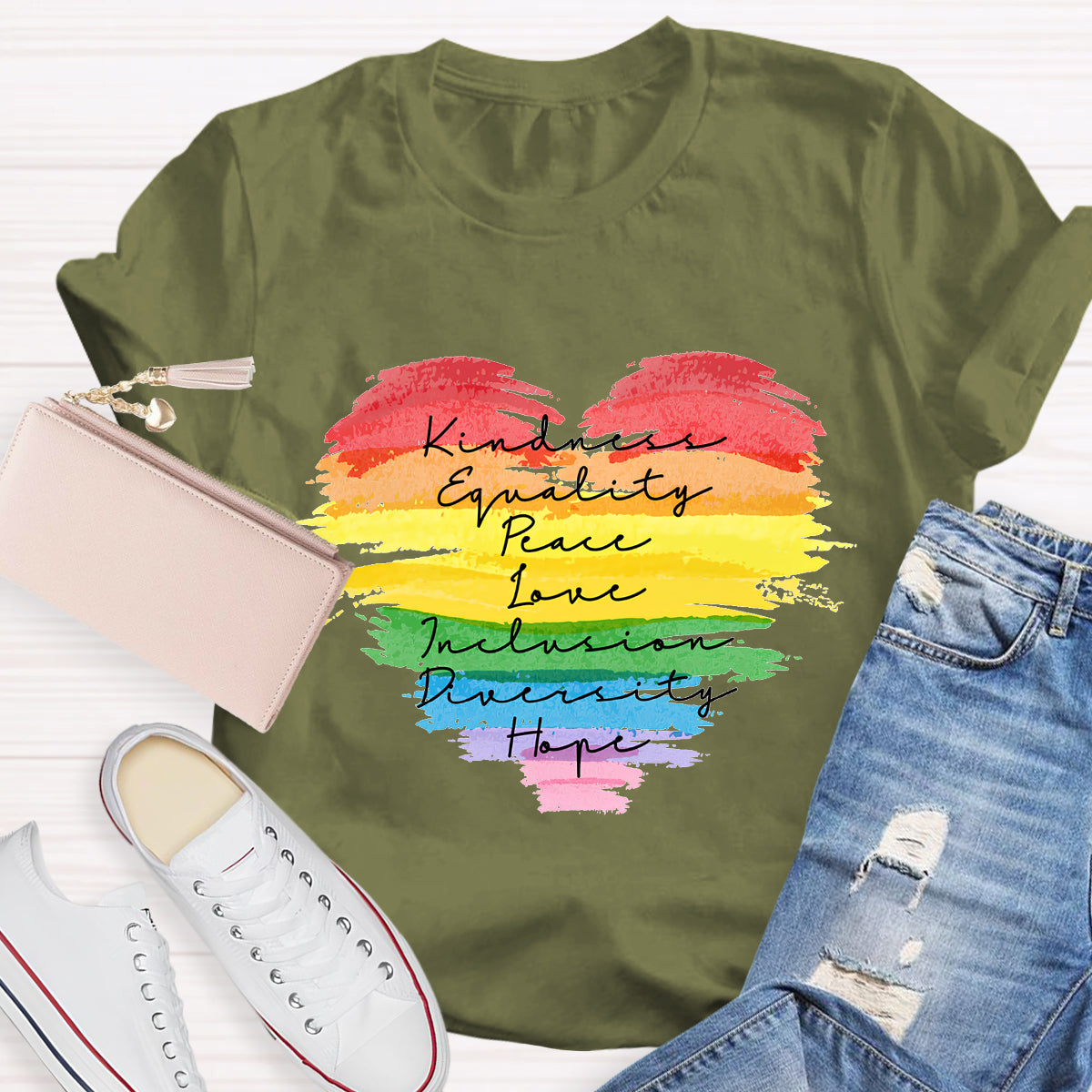 Kindness Equality Peace Love Inclusion Diversity Hope T-Shirt