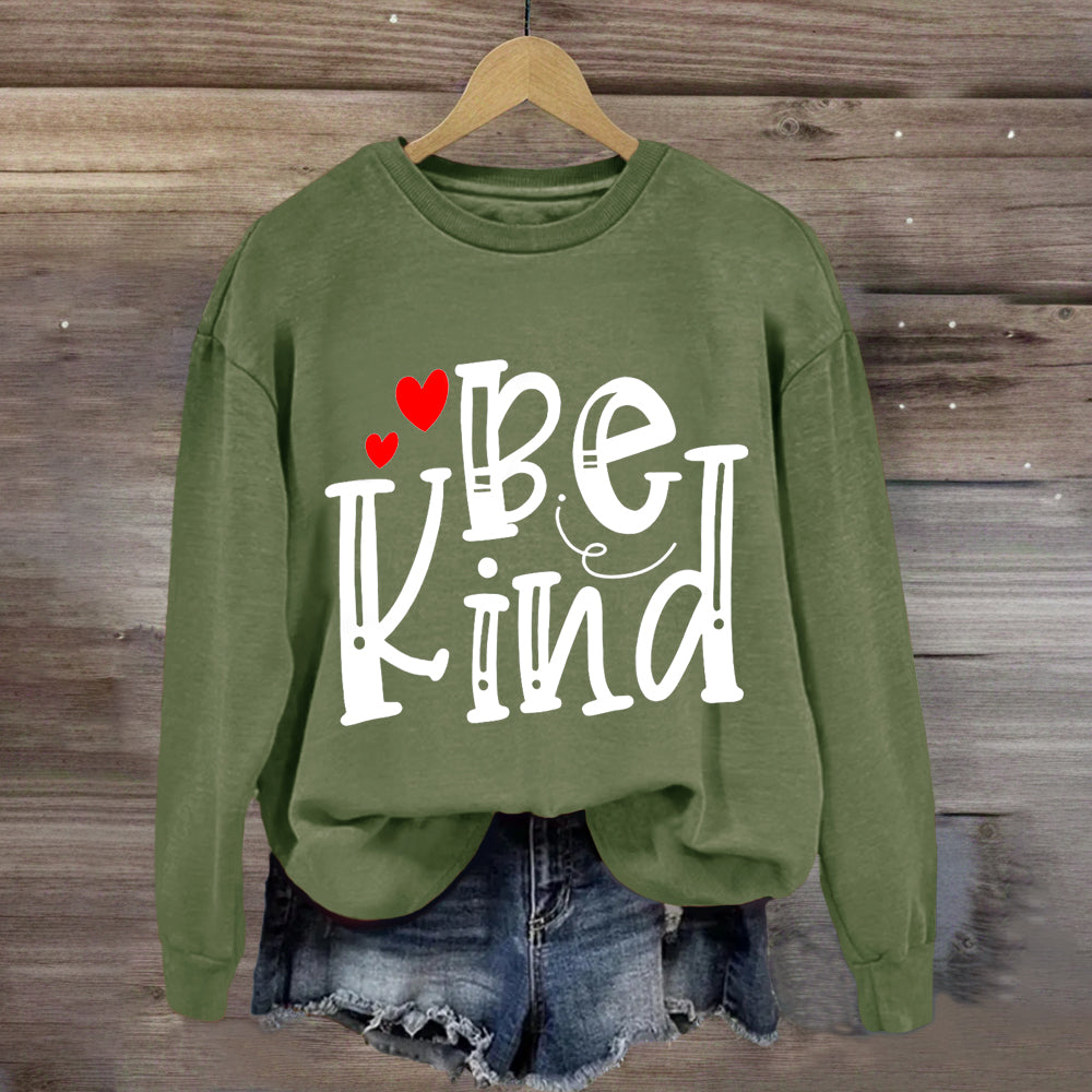 Be Kind Red Heart Teacher Sweatshirt