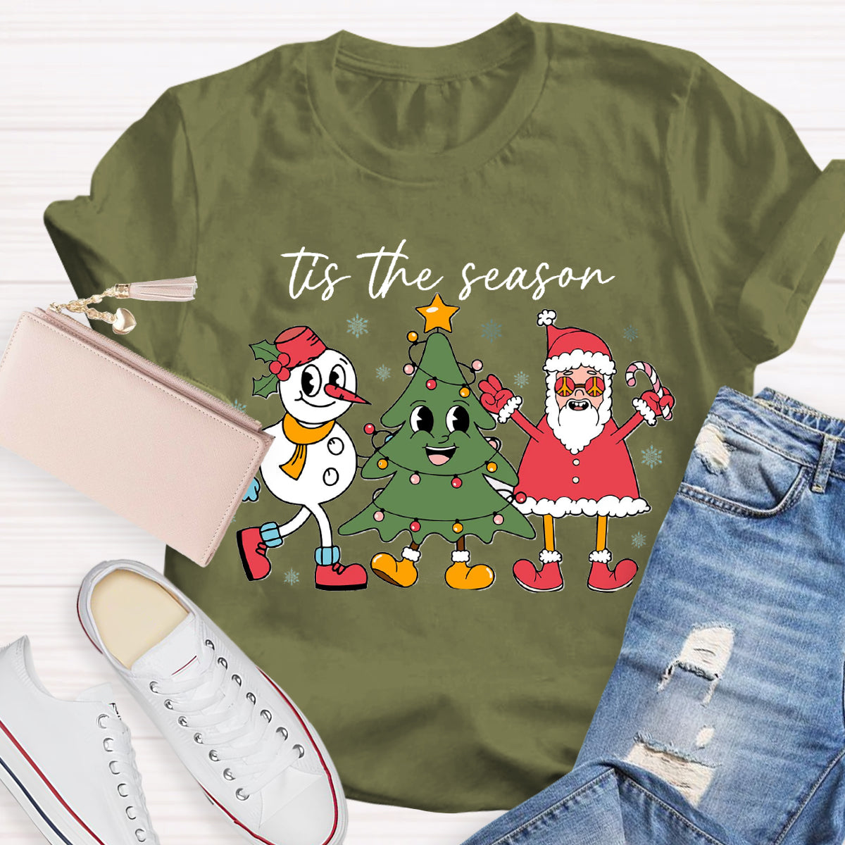 Tis the Season Santa Claus Teacher T-Shirt