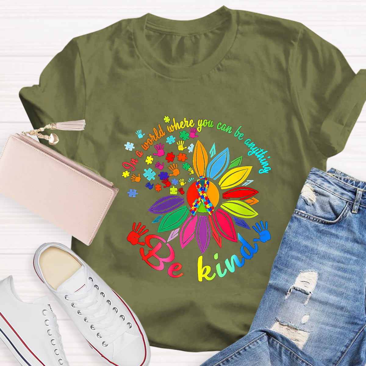 Be Kind Infinite symbol Sunflower Teacher T-Shirt