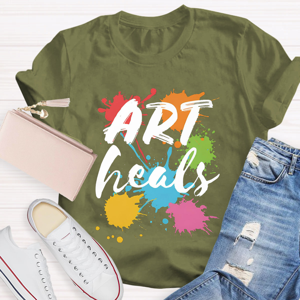 Art Heals Teacher T-Shirt