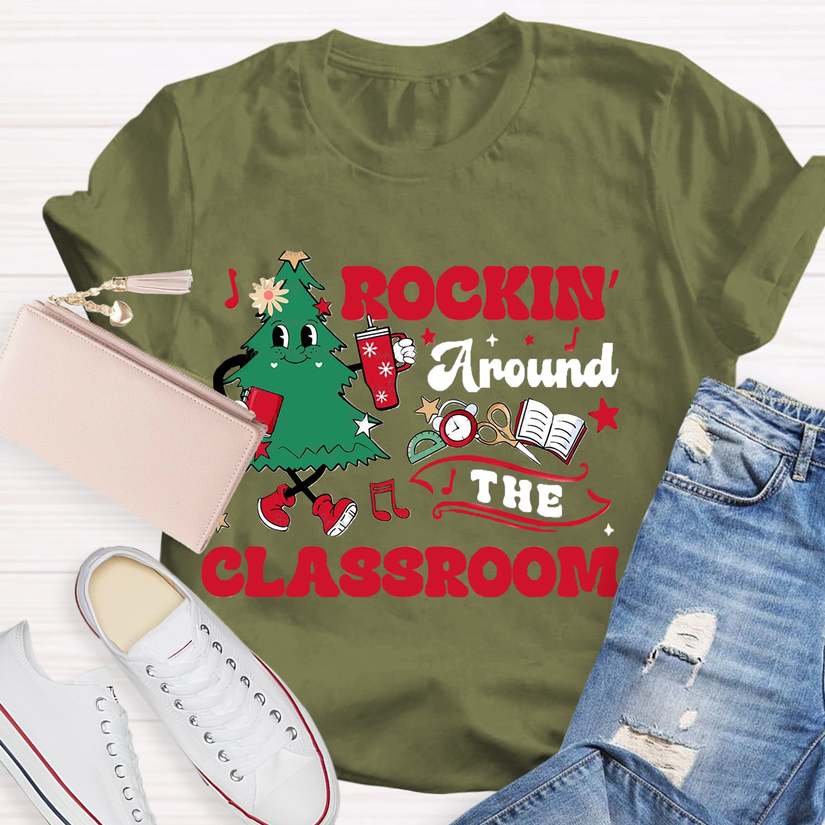 Rockin' Around The Classroom Christmas Tree T-Shirt