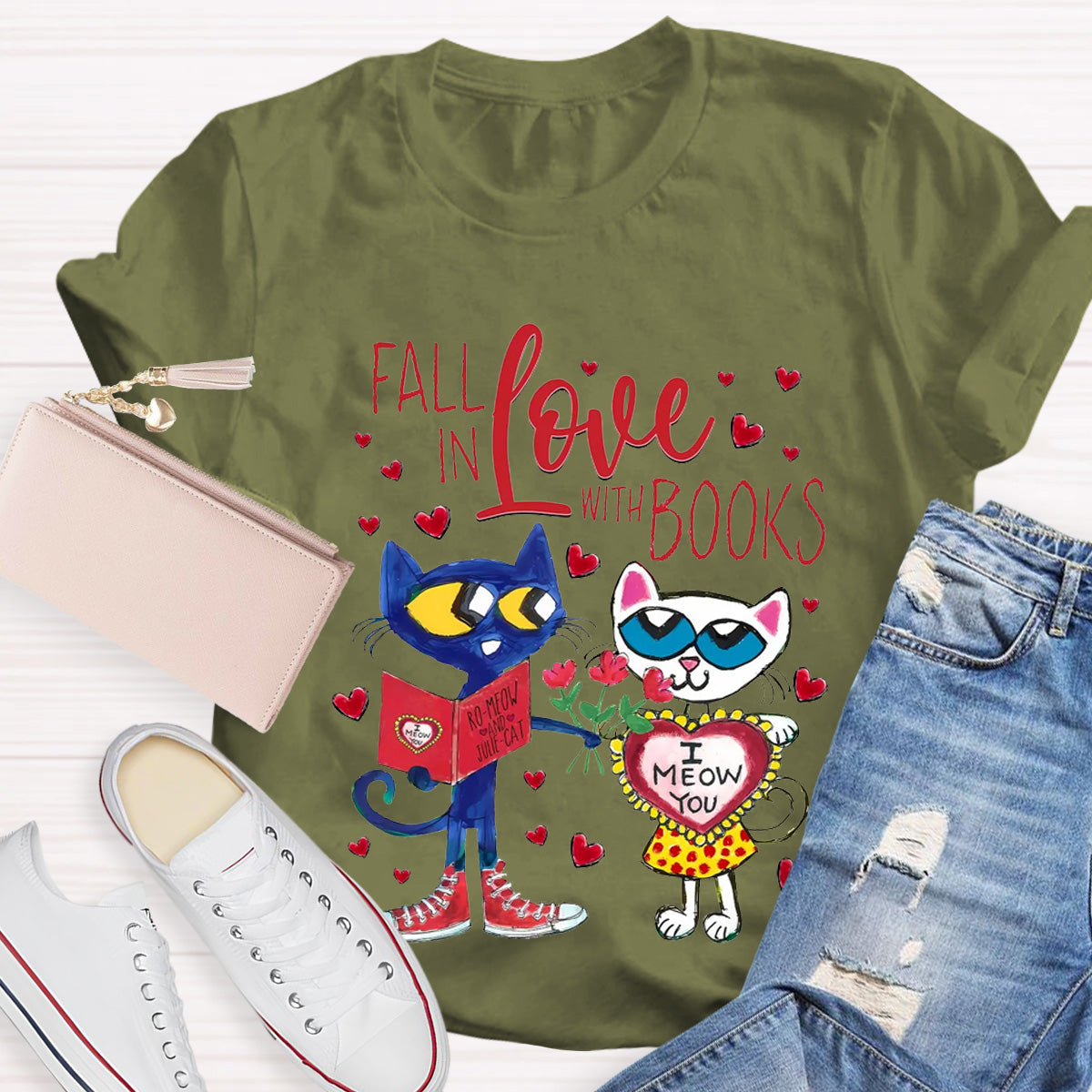 Fall In Love With Book Teacher T-Shirt