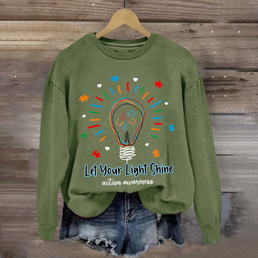 Let Your Light Shine Autism Awareness Sweatshirt