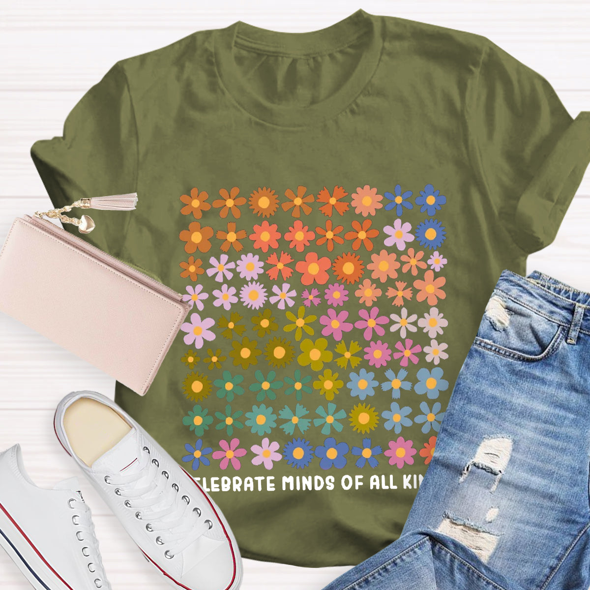 Celebrate Minds of All Kinds Floral T-Shirt