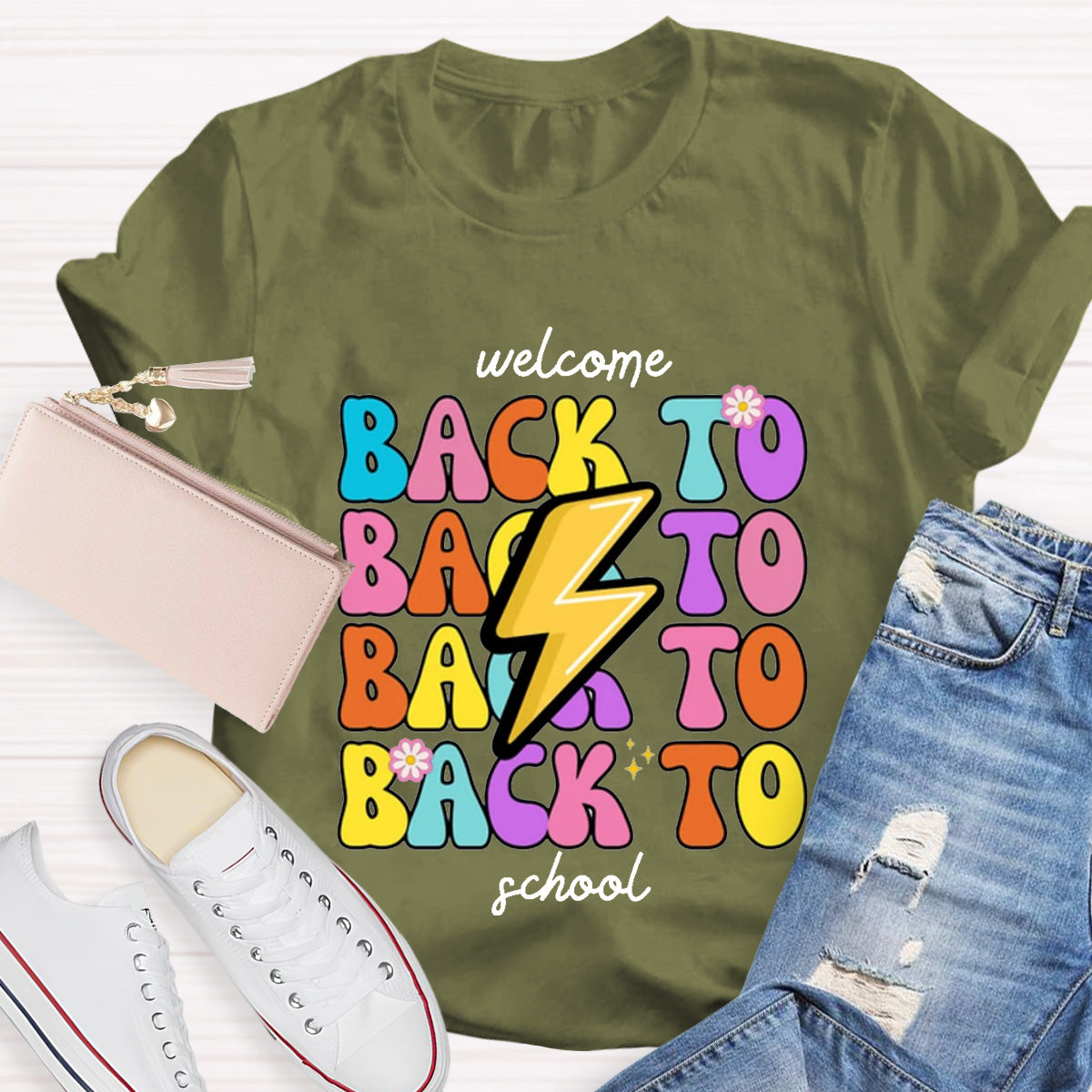Floral Welcome Back To School Teacher T-Shirt