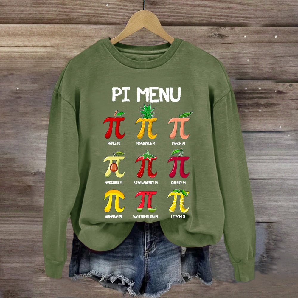 Pi Menu Happy Pi Day Sweatshirt