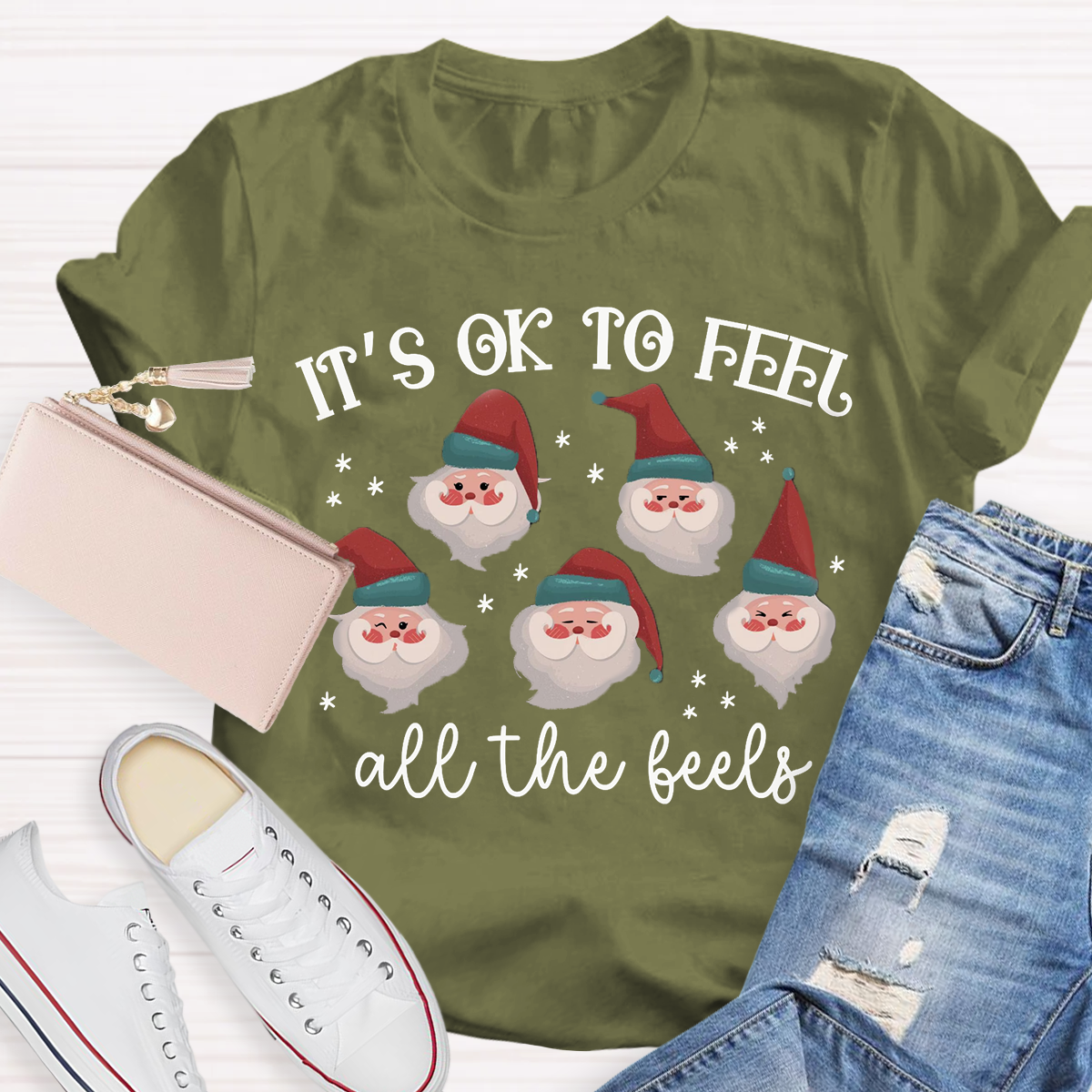 It's Like To Feel Feel All The Feels Santa Claus T-Shirt