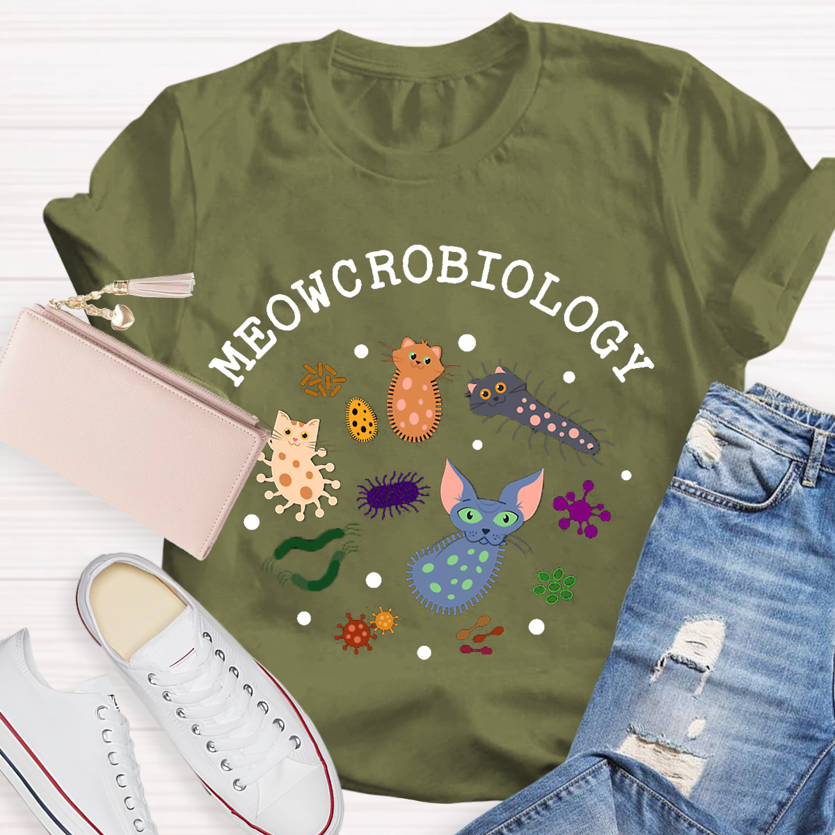 Meowcrobiology Teacher T-Shirt