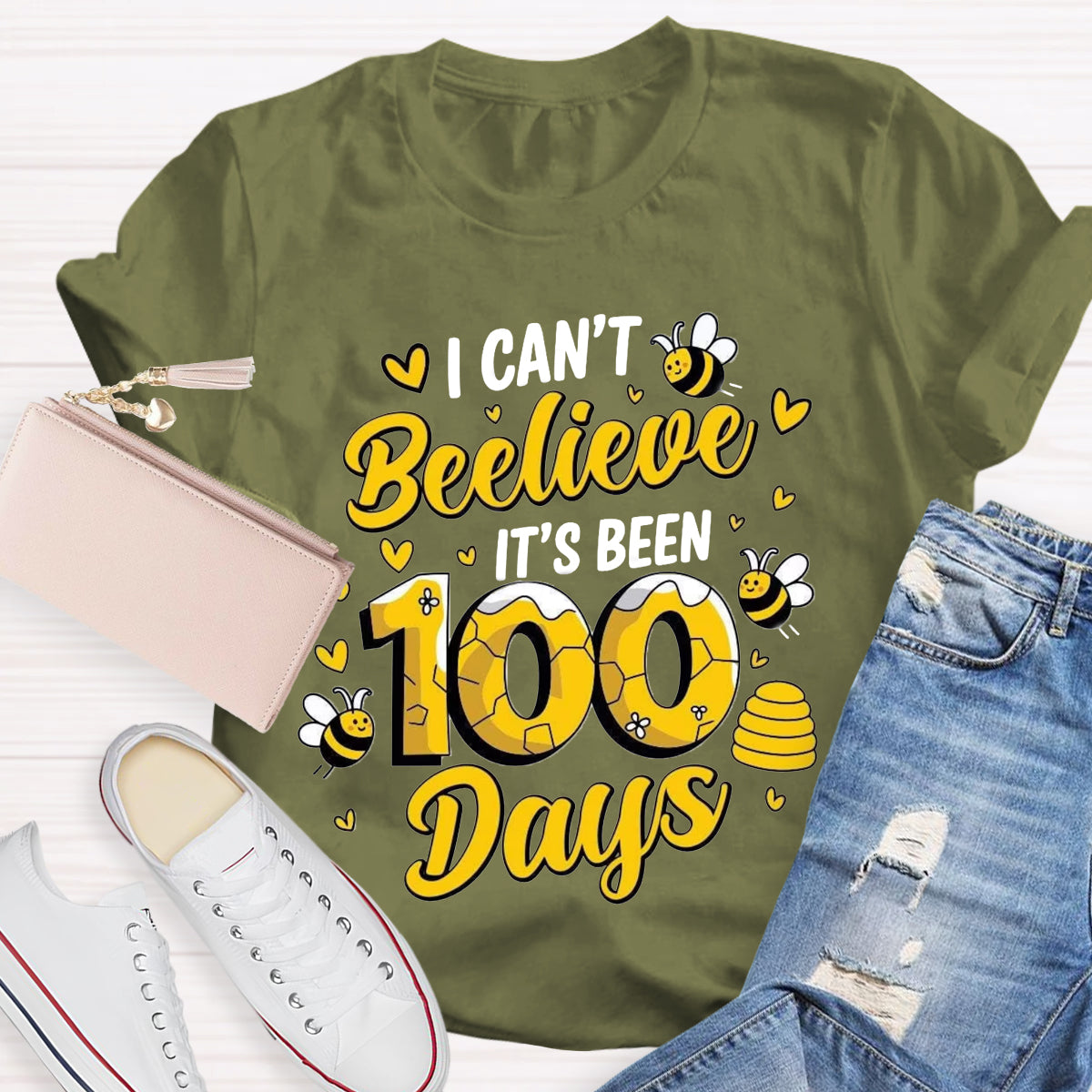 I Can't Believe It's Been 100 Days Cute Bees T-Shirt