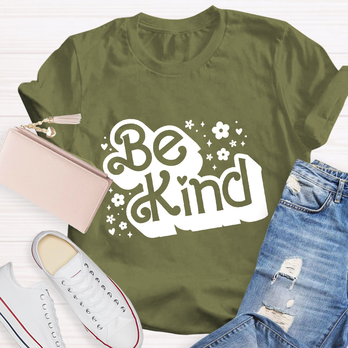 Be Kind Pink Flower Teacher T-Shirt